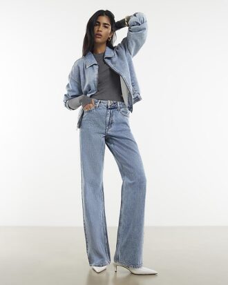 Blue Relaxed Straight Jeans