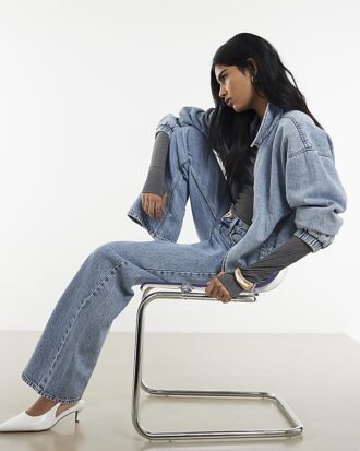 Blue Relaxed Straight Jeans