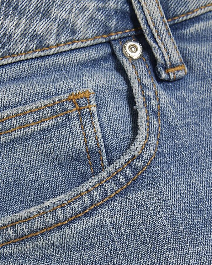 Blue Relaxed Straight Jeans