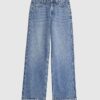 Blue Relaxed Straight Jeans