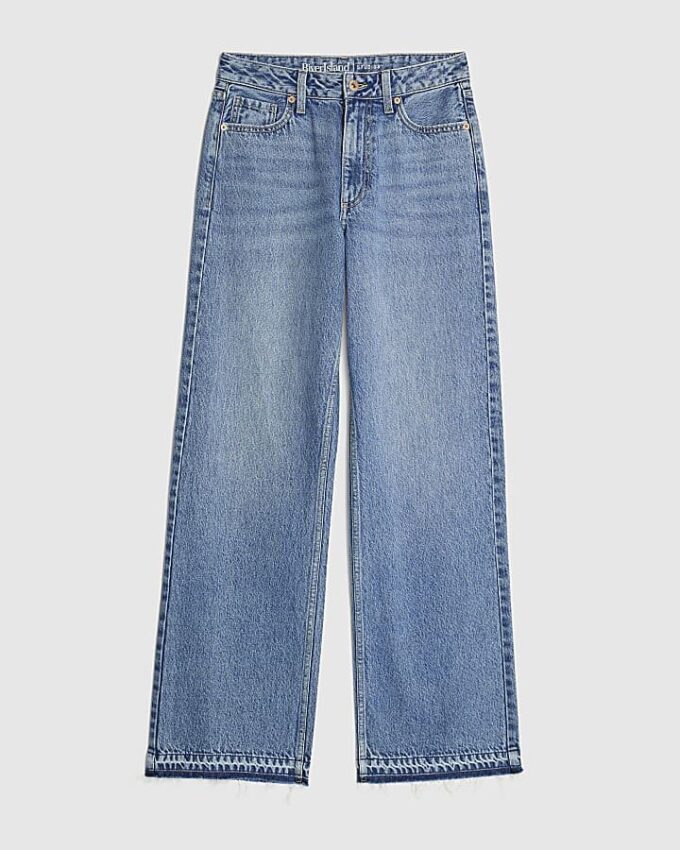 Blue Relaxed Straight Jeans