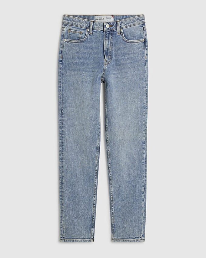Blue Relaxed Straight Jeans