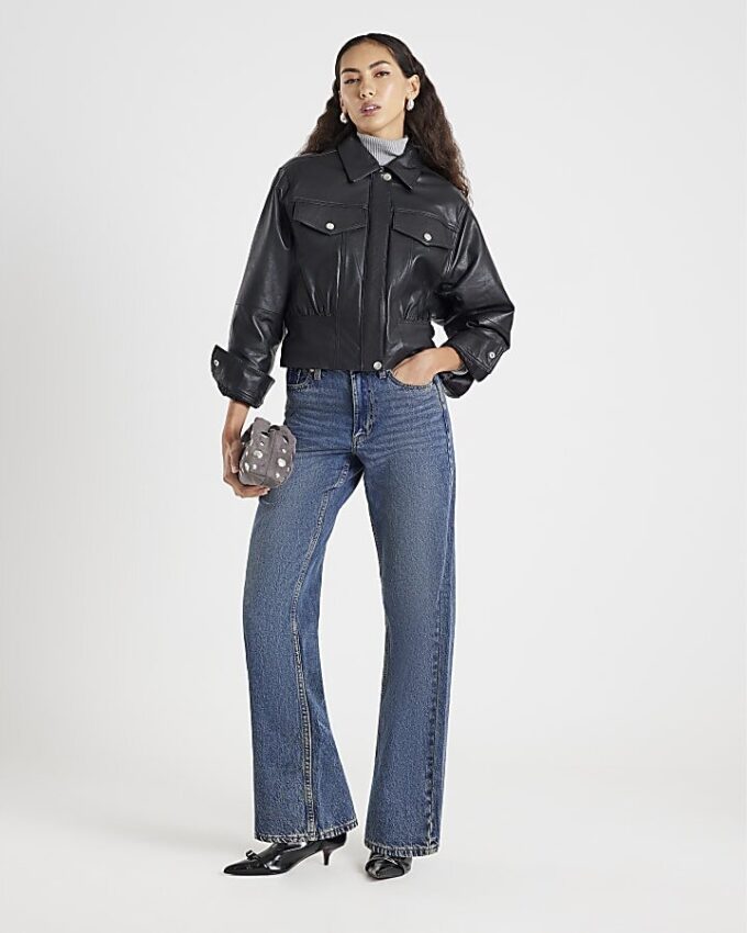 Blue Relaxed straight leg jeans