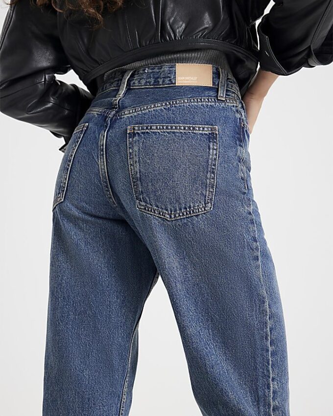 Blue Relaxed straight leg jeans