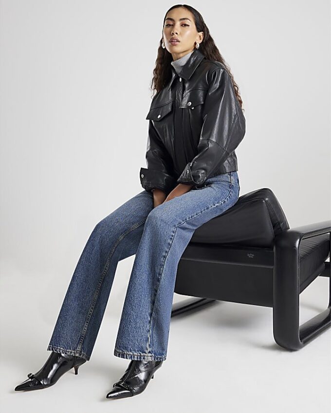 Blue Relaxed straight leg jeans