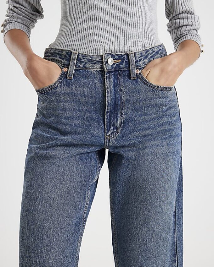 Blue Relaxed straight leg jeans