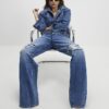 Blue Relaxed Straight Ripped Jeans