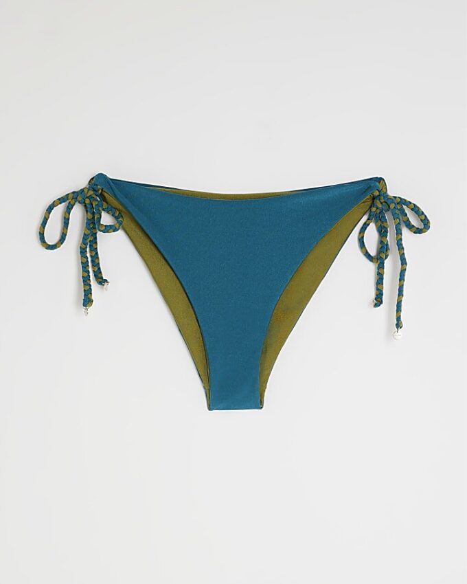 Blue Reversible Bikini Bottoms
