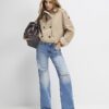Blue Ripped Relaxed Straight Jeans