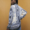 Blue Satin Border Print Shirt