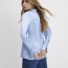 Blue Satin Long Sleeve Slim Fit Shirt