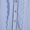 Blue Scallop Sleeveless Blouse