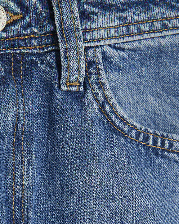 Blue Seamed Barrel Leg Jeans