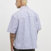 Blue Short Sleeve Striped Badged Shirt
