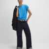 Blue Short Sleeve Twist Front T-shirt