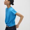Blue Short Sleeve Twist Front T-shirt