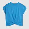 Blue Short Sleeve Twist Front T-shirt