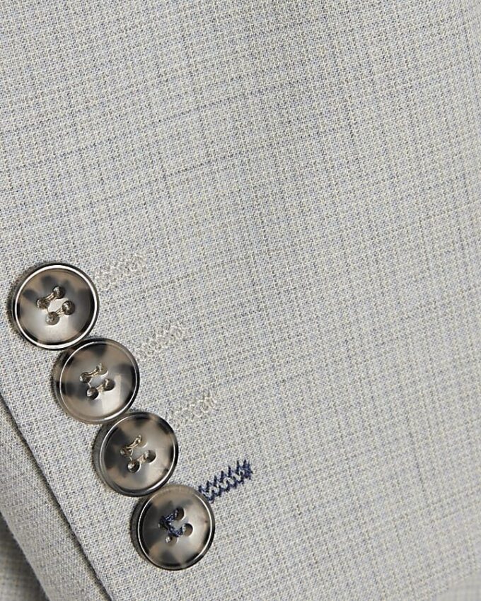 Blue Skinny Fit Check Suit Jacket Blue Skinny Fit Check Suit Jacket