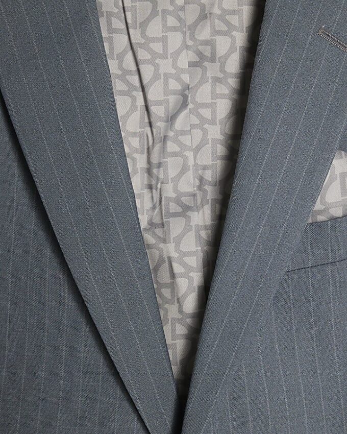 Blue Skinny Fit Pinstripe Suit Jacket Blue Skinny Fit Pinstripe Suit Jacket