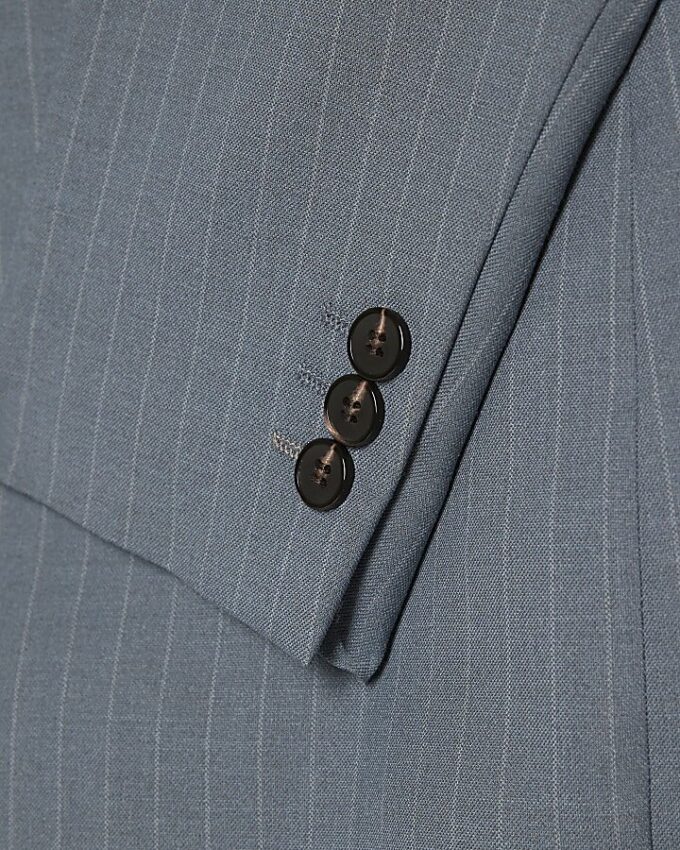 Blue Skinny Fit Pinstripe Suit Jacket Blue Skinny Fit Pinstripe Suit Jacket