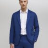 Blue Skinny Fit Textured Suit Jacket
