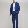 Blue Skinny Fit Textured Suit Jacket