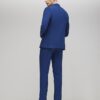 Blue Skinny Fit Textured Suit Trousers