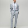 Blue Slim Fit Check Slim Suit Trousers