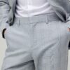 Blue Slim Fit Check Slim Suit Trousers