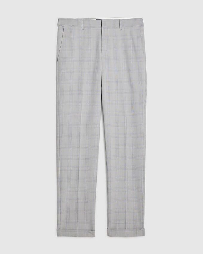 Blue Slim Fit Check Slim Suit Trousers