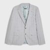 Blue Slim Fit Check Suit Jacket