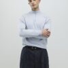 Blue Slim Fit Half Zip Jumpers