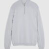 Blue Slim Fit Half Zip Jumpers