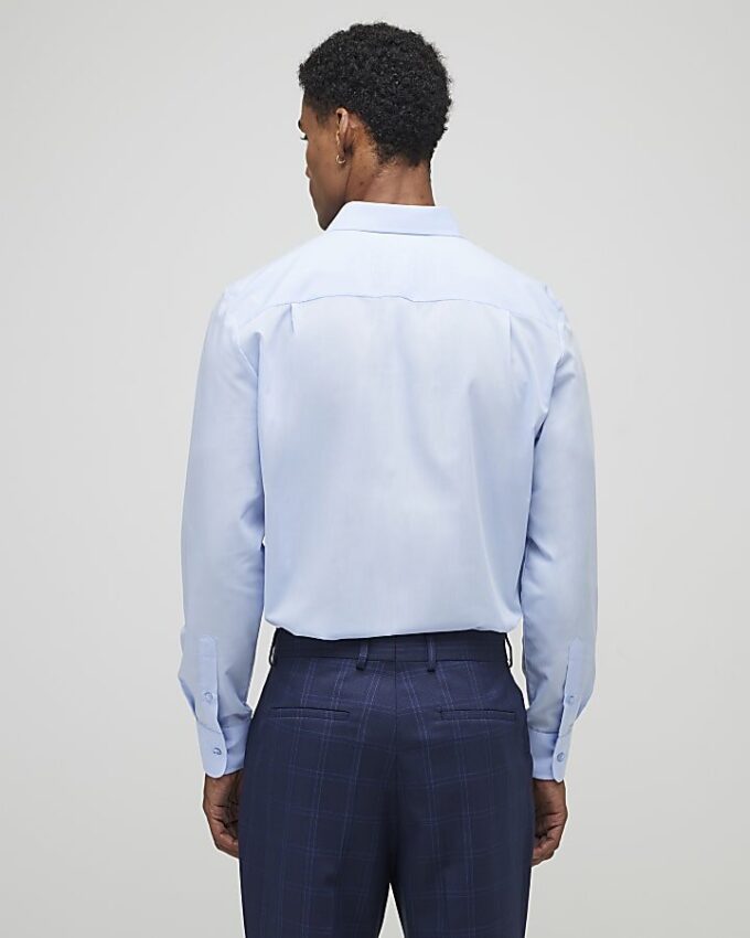 Blue Slim Fit Long Sleeve Shirt