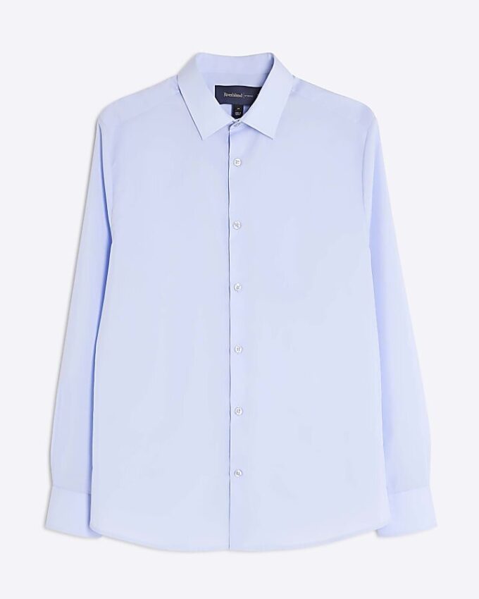 Blue Slim Fit Long Sleeve Shirt