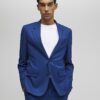 Blue Slim Fit Textured Suit Jacket