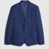 Blue Slim Fit Textured Suit Jacket