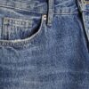 Blue Split Hem Straight Leg Jeans