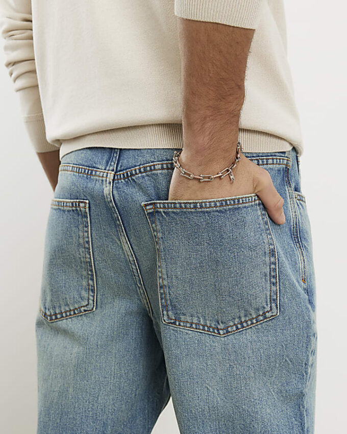 Blue Straight Leg Jeans
