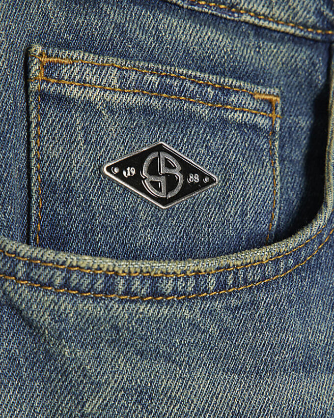 Blue Straight Leg Jeans