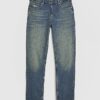 Blue Straight Leg Jeans