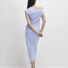 Blue Stretchy Draped Midi Dress Blue Stretchy Draped Midi Dress