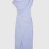 Blue Stretchy Draped Midi Dress Blue Stretchy Draped Midi Dress