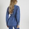 Blue Tie front Denim Jacket