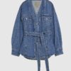 Blue Tie front Denim Jacket