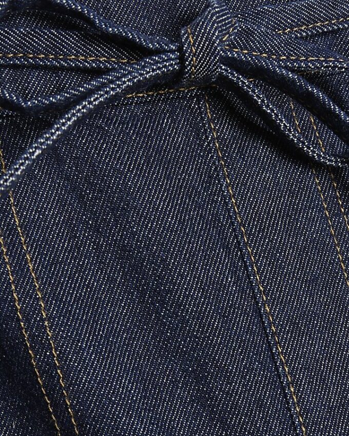 Blue Tie Waist Barrel Leg Jeans