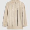 Boys Beige Funnel Neck Top