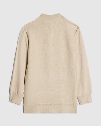 Boys Beige Funnel Neck Top