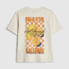 Boys Beige Oversized fit Orange T-Shirt