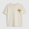 Boys Beige Oversized fit Orange T-Shirt
